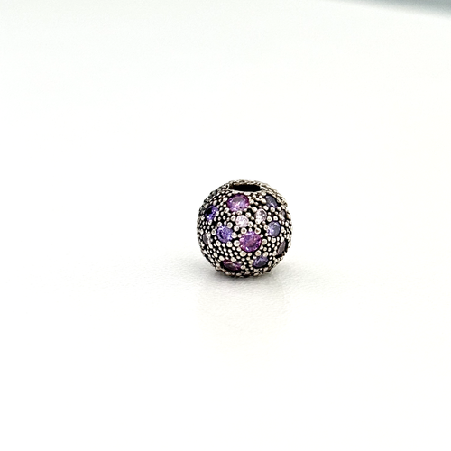 Pandora 925 Sterling Silver Purple Pink CZ Cosmic Star Clip Charm - Picture 2 of 7