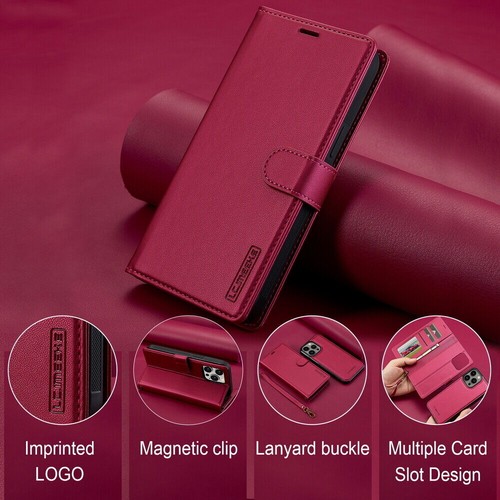 For iPhone 16 15 14 13 12 11 XS 7 8 Wallet Case 2-in-1 Detachable MagSafe Cover - Picture 75 of 85
