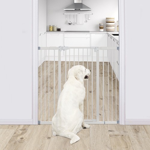 41'' Extra Tall Baby Gate Pressure Mounted Gate with Double-Lock Design, White - Picture 4 of 10