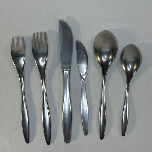 WMF FRASER LAUREL MIDCENTURY MCM  GERMANY CROMARGAN STAINLESS FLATWARE 6 Pc Lot - Picture 11 of 18