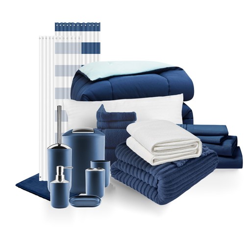College Dorm Room Essentials Kit, Twin XL Bedding Comforter Set, Bed in a Bag - Picture 25 of 32