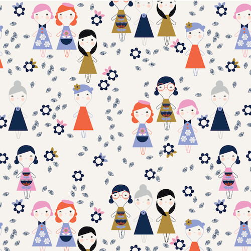 Muñecas Amelie blancas de Dashwood Studio 100 % tela de algodón cuarto grueso - Imagen 1 de 1