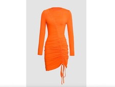 NWT - Ruched Draw Strings Bodycon Midi Dress