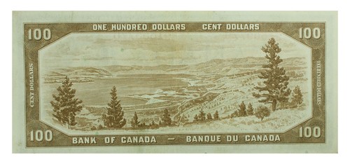 Canada 1954 $100 Bill "Devil's Face" Beattie/Coyne A/J BC-35B (EF) Extra Fine - Picture 2 of 2