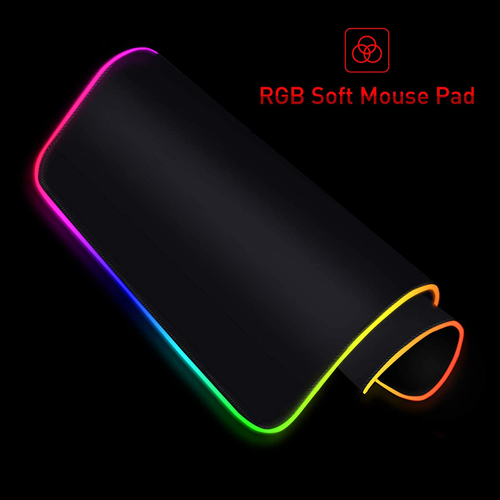 RGB Gaming Mouse Pad Soft Non-Slip Rubber Base Mouse Mat for Laptop Computer PC - Afbeelding 2 van 12