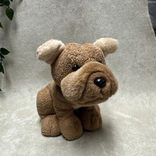 Russ Berrie Luv Pets Bullet Plush Bulldog Puppy Dog 5  Bean Bag Stuffed Animal