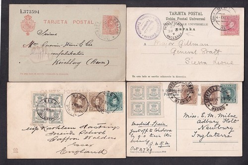 Spain c1900s-30s postcards x8 ..... Frankings & Destinations - Picture 3 of 4