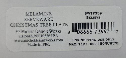 Michel Design Works Melamine Christmas Tree Plate ~Believe in Magic of Christmas - Picture 8 of 9