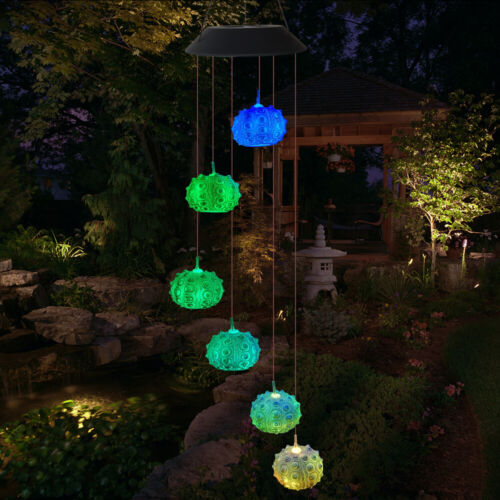 Solar Wind Chimes Outdoor, Color-Changing Solar Hanging Lamp for Garden Decor - Picture 83 of 110