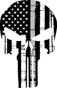 punisher skull american flag police silver corrections decal various