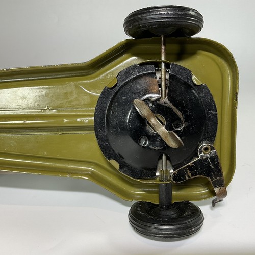 VINTAGE 1930's Kingsbury Wind Up Howitzer Truck W/ 7 Org Shells 15" Exc Working - Picture 21 of 23