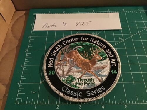 NED SMITH CENTER CLASSIC SER. 4" 2014 WHITETAIL BUCK " THROUGH THE PINES " PATCH - Picture 2 of 7
