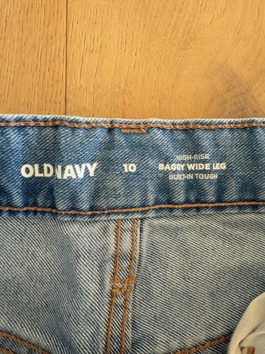 old navy girls baggy wide leg high rise built tough jeans size 10 - Picture 2 of 4