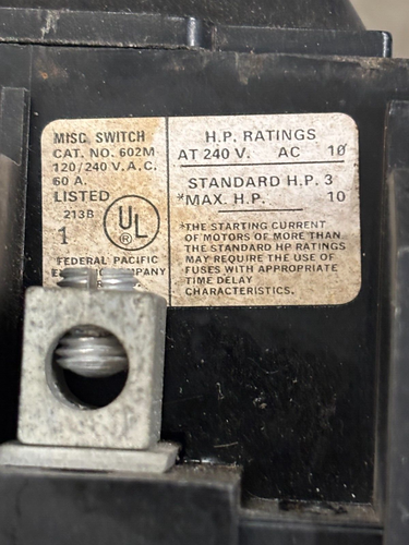 FPE FEDERAL PACIFIC 602M 60AMP FUSE BLOCK & PULLOUT ALLOY FUSE CLIPS - Picture 3 of 11