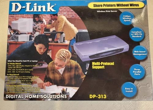 D-Link Wireless Parallel Port Print Server Dp-313