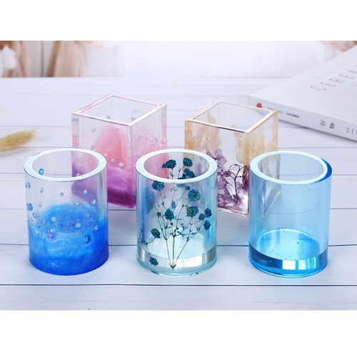 Silicone Mold Resin Epoxy Crystal Crafts Making DIY Brush Pot Pen Holder Mould - Picture 11 of 15