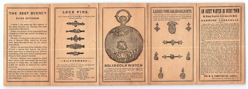 Reloj Bolsillo Oro Catálogo Premium Vendedor Píldoras Raíz Indias Morse c.1885 - Imagen 2 de 3