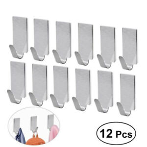 New 20PCS Self Adhesive Hooks Steel Sticky Stick on Wall Door Hang