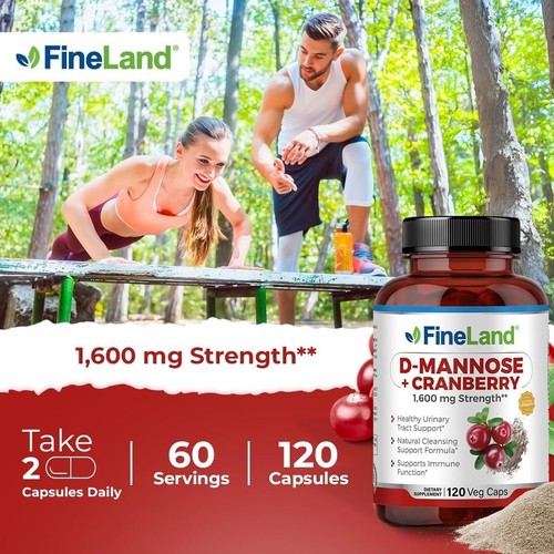 120 Ct All-Natural D-Mannose + Cranberry Capsules for Immune Support & Cleansing - Picture 7 of 8