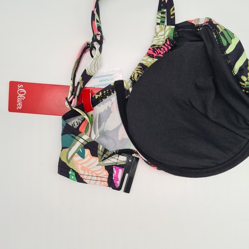 s.Oliver Bikini Oberteil Bademode schwarz gemustert Gr. 36F Bügel (4 529) NEU - Bild 8 von 11