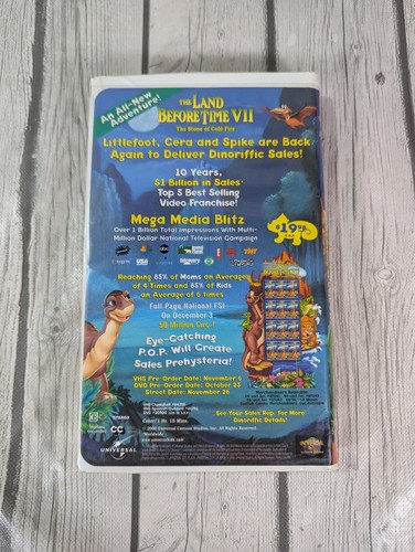 RARE Land Before Time VII Stone of Cold Fire Screener Screening 2000 VHS Tape - Picture 9 of 9
