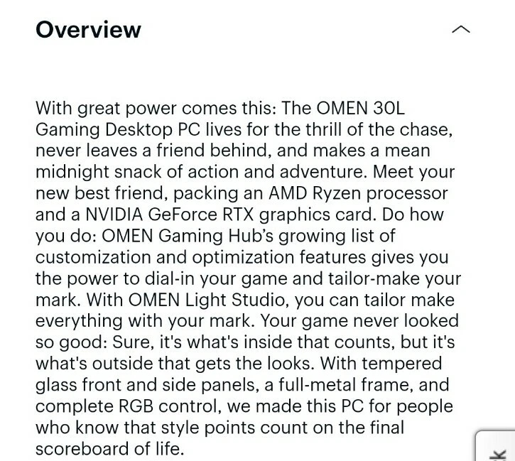 HP OMEN 30L (1TB SSD, AMD Ryzen 7 5800X, 3.8GHz, 16GB RAM) Gaming Desktop -... - Image 3 of 4