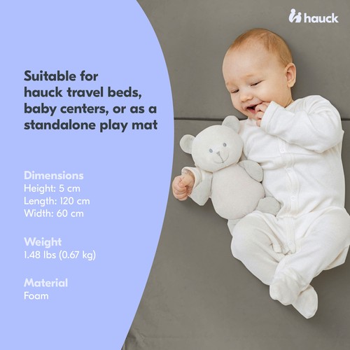 hauck Foldable Portable Foam Toddler Mattress Pad, 24 x 47 Inches,Gray(Open Box) - Picture 4 of 6
