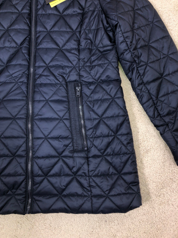 Marc new york chevron patterned top faux fur trimmed down jacket