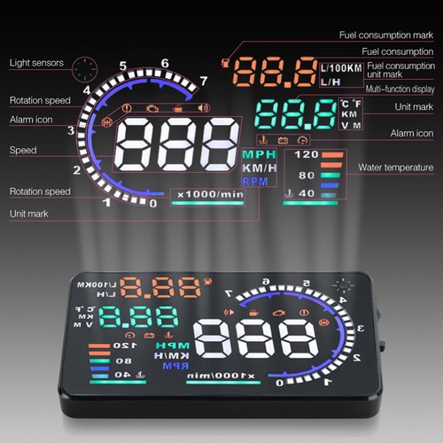 HUD Head Up Display 5.5" OBD II 2 Speed RPM Warning System for all models Toyota - Picture 2 of 5