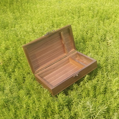 Walnut Handmade Walnut Partition Wooden Box for Keepsakes, Walnut-HTMDFH New - Picture 8 of 8