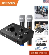 Wireless Microphone Karaoke Mixer System, Dual Handheld Wireless Microphone f...