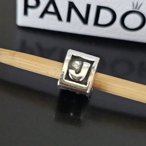 Pandora Alphabet Initial Letter J - Juliet Block SILVER Charm 790323J Free Post - Picture 11 of 12