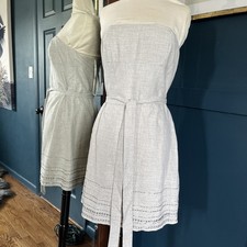 The Loft Ladies, Linen And Silver Beaded Dress Sleeveless Size 4- NEW With Tags!