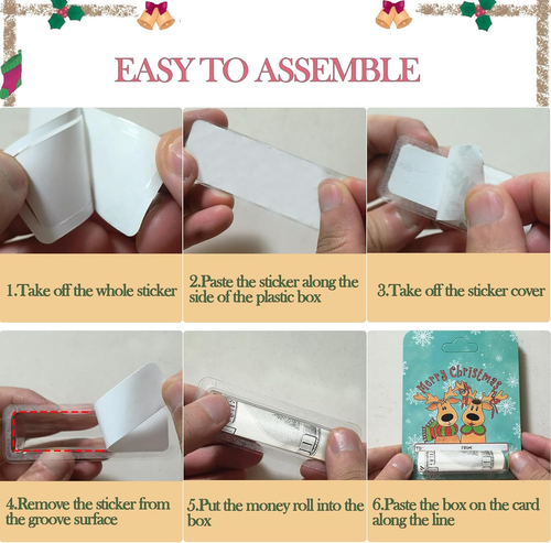 Juego de 8 tarjetas porta dinero de Navidad para regalo en efectivo, tarjetas de Navidad soporte para dinero... - Imagen 1 de 7