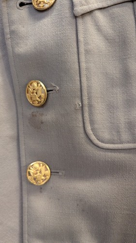 WWII US Military Summer Officer Coat & Tie Jacket Patched Hart Schaffner Marx - Picture 8 of 18