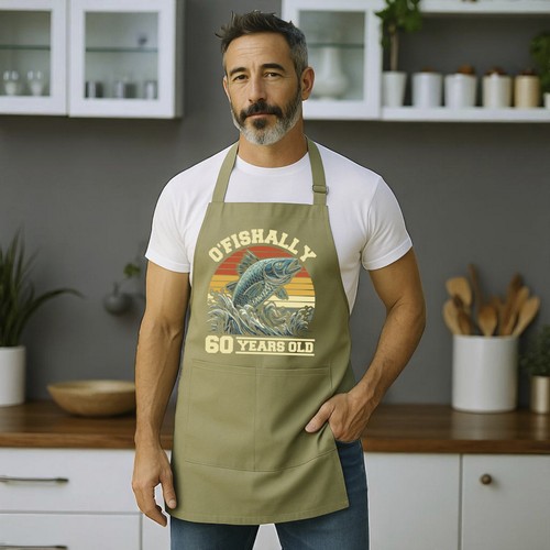 Personalised O’Fishally Birthday Apron Custom Any Age Year BBQ Cooking Gift Men - Picture 14 of 14