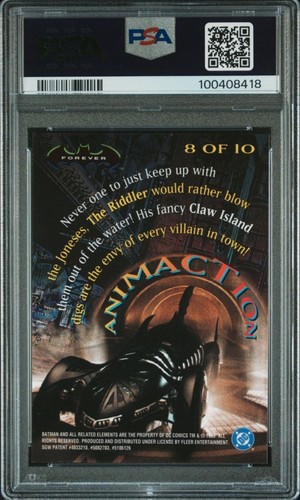 Batman Forever PSA 10 The Riddler #8 Animaction 1995 Foil Fleer Ultra Gem Mint - Picture 2 of 2