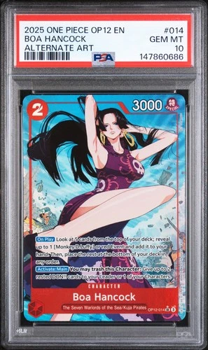 2025 ONE PIECE OP12-LEGACY OF THE MASTER ALTERNATE ART #014 BOA HANCOCK PSA 10