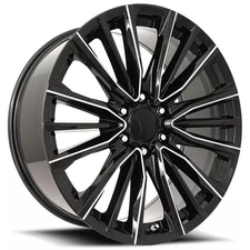 22x9" Platinum V Wheels FR 205 Gloss Black Ball Milled OEM Replica Rims (S03)