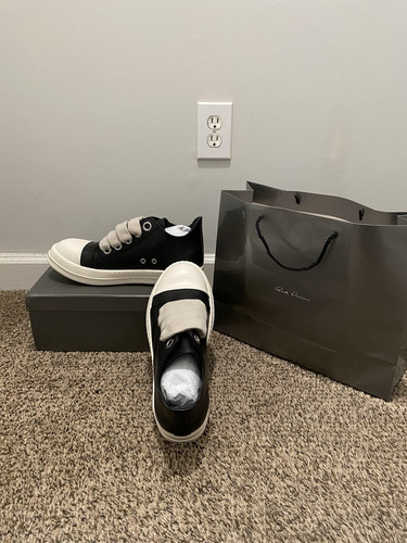 Größe 11 Rick Owens Jumbo Schnürsenkel niedrige Turnschuhe schwarz - Bild 2 von 5