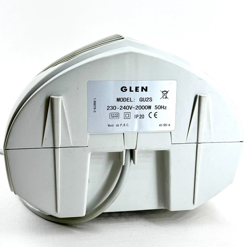 GLEN GU2S 2000W FAN HEATER 230V PORTABLE ELECTRIC ROOM DESK SPACE WARMER WHITE - Image 4 of 4