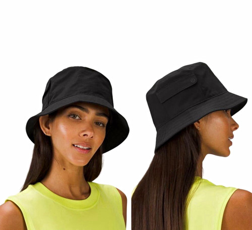 Lululemon On My Level Black Bucket Hat with pocket size s/m