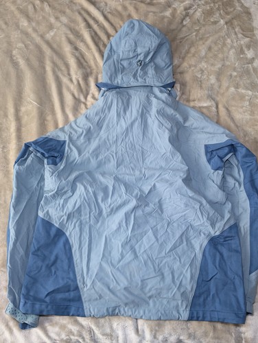 Patagonia Men's Large Vintage Powder Keg Blue Rain Windbreaker Hooded Jacket - Picture 4 of 9