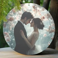 Custom Round Aluminum Sign 8x8 Inch, Personalized LOGO/Image