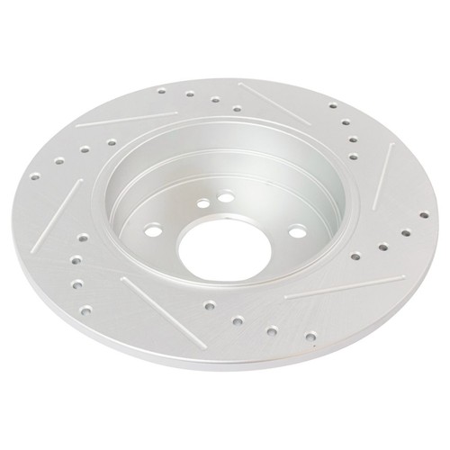 Performance Brake Rotor Drilled Slotted Rear Coated Pair for Mercedes - Picture 2 of 5