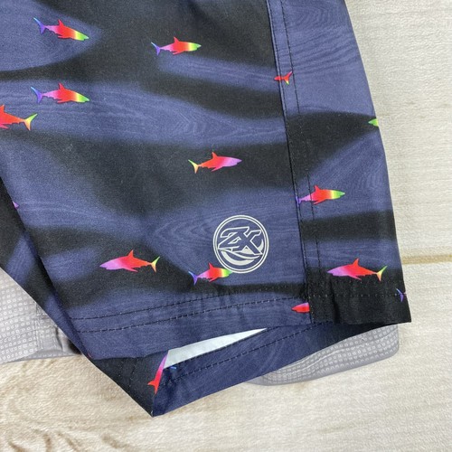 Lot of 2 ZeroXposur Boys S 7-8 Swim Trunks Surf Board Shorts UPF 50 Sharks NWT - Picture 3 of 9