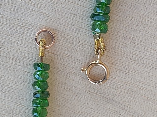 14K Russian Chrome Diopside 18" Necklace Rondelle 3–4.5mm ~ Flaw Discounted - Picture 12 of 17