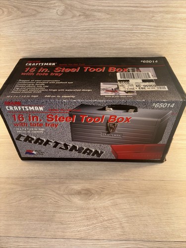 Vintage Craftsman 16" Stahl Werkzeugkiste mit rotem Tablett #965014 versiegelt New Old Stock