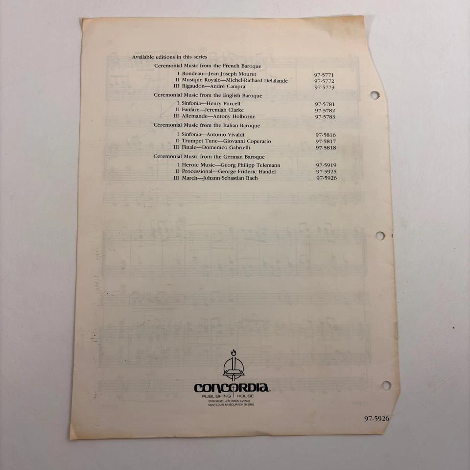 Partituras Bach Marzo órgano cuarteto de latón barroco alemán Foto 2 de 4