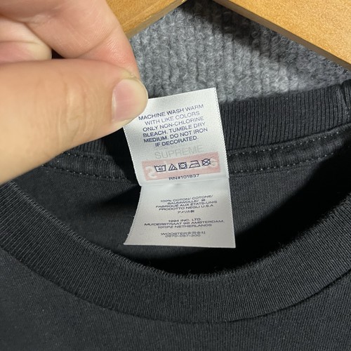 Supreme Mont Blanc Hemd Herren Large Schwarz Logo Rundhals Baumwolle Hergestellt in den USA - Bild 4 von 6